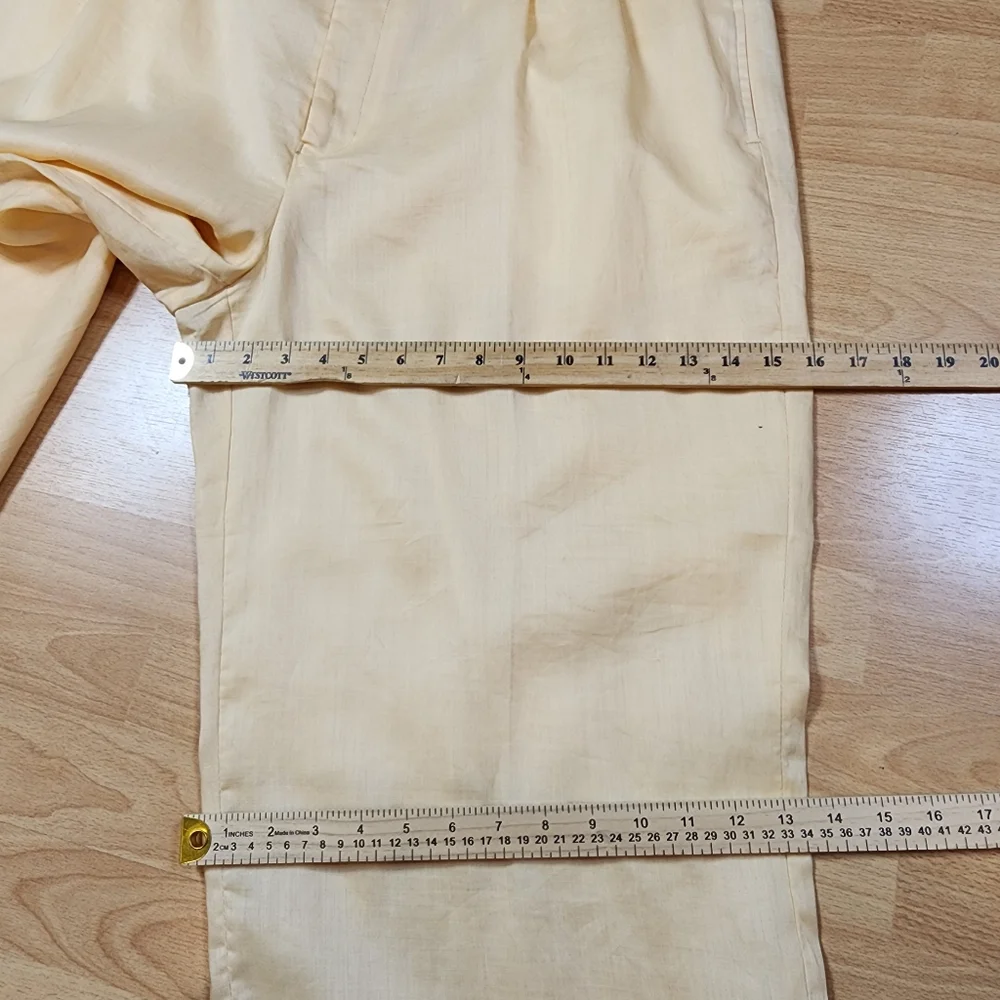 NWT Mojito 100% Linen Yellow Pleated Pants Men's Size‎ 44 (29